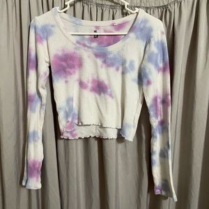 Me to We Long Sleeve Tie Dye Crop Top